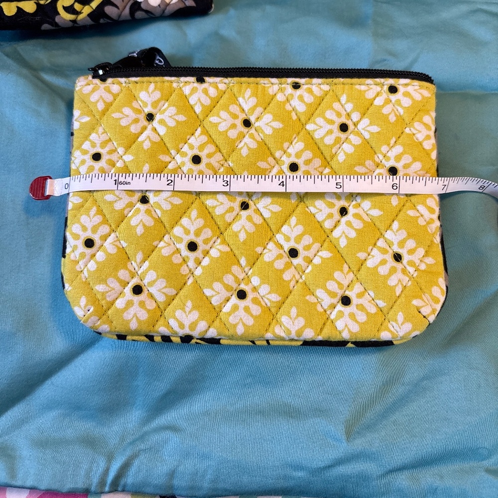 Vera Bradley cosmetic bag, Baroque, chartreuse, white, black.